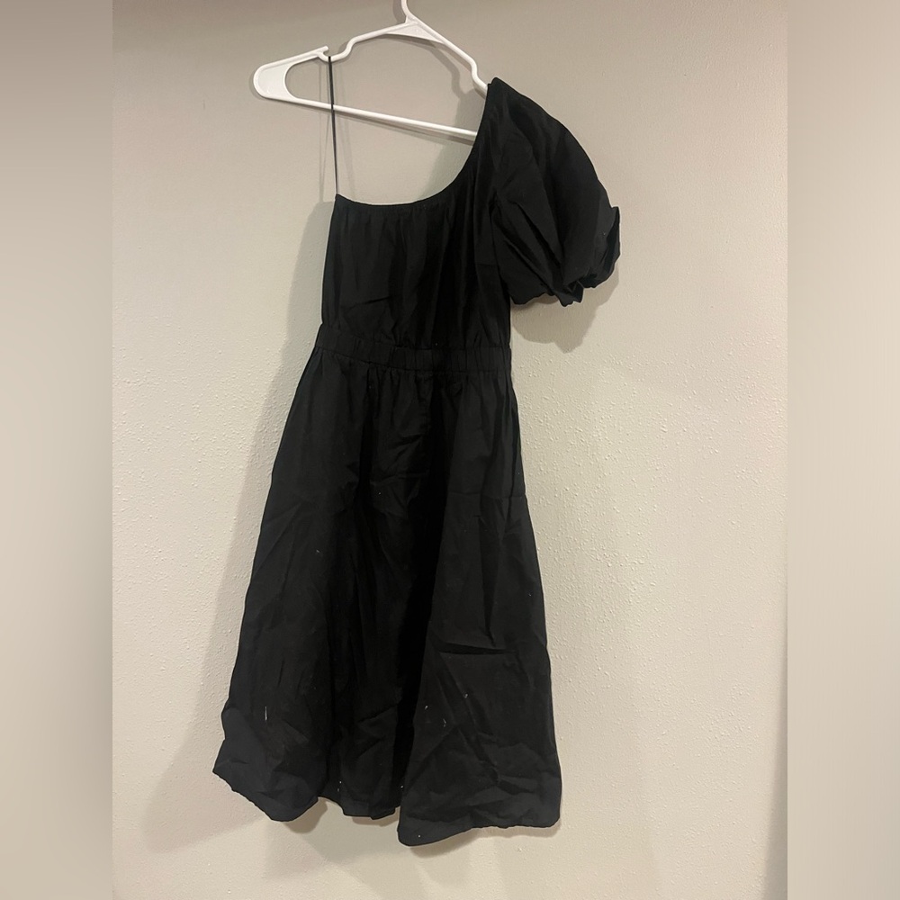 Altard State black midi one shoulder dress